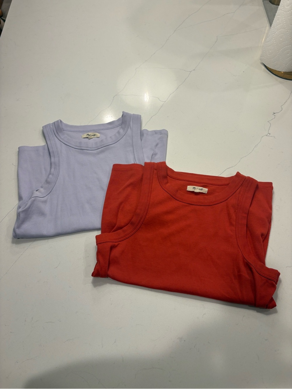 Madewell Women’s Tank Top Duo in Lavender and Rust